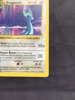 Pokemon Cards: Base Set Shadowless Rare: Dragonair 18/102 - Image 4