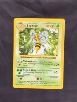 Pokemon Cards: Base Set Shadowless Rare: Beedrill 17/102 - Image 1