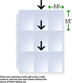 540 Pockets Trading Card Binder Sheets - 9 Pocket Pages for 3 Ring Binder - Image 3