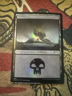 Mtg Magic SLD Foil Phyrexian Text Swamp 560 Misprint Crimp Error Card - Image 1