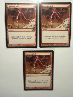 x3 Lightning Bolt MTG Core Set 2011 (M11) Regular Magic The Gathering - Image 1