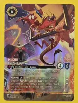 Lorcana Mushu - Your Worst Nightmare - 218/204 - Enchanted - Holofoil, Near Mint - Image 1