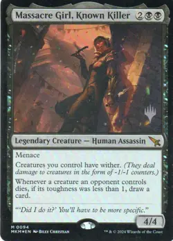 MTG: Murders at Karlov Manor: Foil Promo Pack Massacre Girl, Known Killer LP Con - Image 1