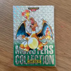Charizard Bandai Carddass Vending Prism Green 1995 Pokemon Card Japan #006 - Image 1
