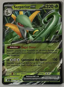 Pokemon Black Bolt Serperior ex Stage 2 Double Rare HoloFoil #003/086 - Image 1