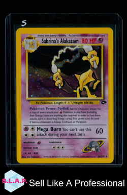 SABRINA'S ALKAZAM POKEMON 16/132 2000 GYM CHALLENGE ENGLISH HOLO - Image 1