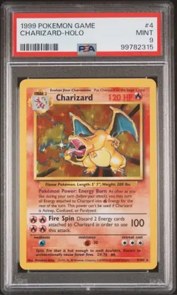 Pokemon Charizard #4 Holo PSA 9 Mint Base Set 1999 - Image 1