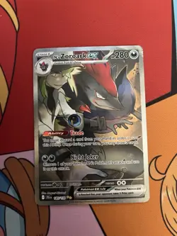 Pokemon TCG N's Zoroark EX 185/159 Journey Together SIR - DAMAGED TOP EDGES - Image 1