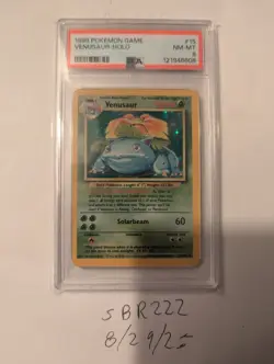 1999 POKEMON BASE SET UNLIMITED #15 VENUSAUR-HOLO PSA 8 - Image 1