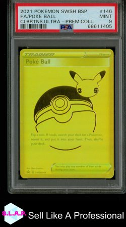 FA/POKE BALL CLBRTNS.ULTRA-PREM.COLL. POKEMON SWSH BLCK STR PROMO 2021 146 PSA 9 - Image 1