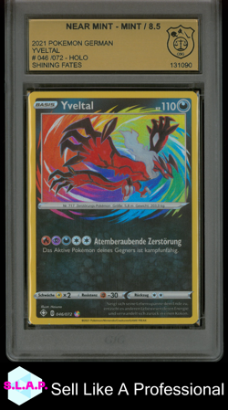 YVELTAL POKEMON 046/072 2021 SHINING FATES GERMAN HOLO GSG 8.5 - Image 1