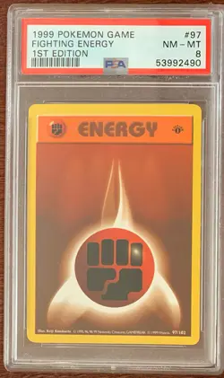 PSA 8 1st Edition Fighting Energy #97 Pokemon 1999 Base Set Near Mint - Mint - Image 1