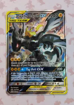 Pokemon Pikachu & Zekrom GX TCG Sun & Moon SM168 Holo Promo - Image 1