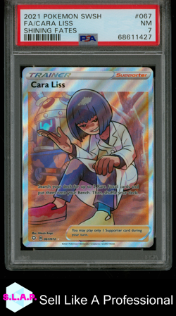 FA/CARA LISS SHINING FATES POKEMON SWORD & SHIELD SHINING FATES 2021 067 PSA 7 - Image 1