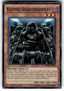 Yugioh Kozmo Soartroopers BOSH-EN083 Super Rare 1st Edition NM - Image 1