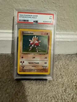 Hitmonchan Holo Rare Unlimited Base Set 1999 PSA 7 Wizards Pokemon Card - Image 1