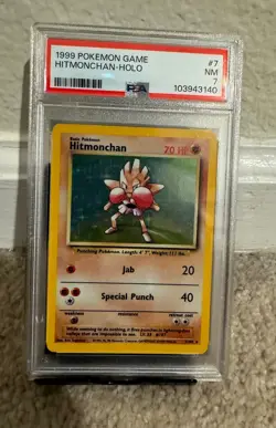 Hitmonchan Holo Rare Unlimited Base Set 1999 PSA 7 Wizards Pokemon Card - Image 2
