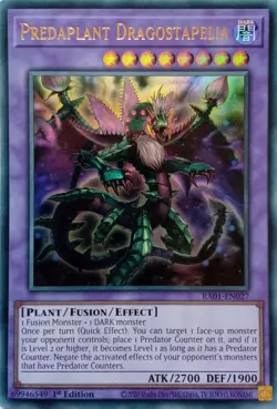 RA01-EN027 PREDAPLANT DRAGOSTAPELIA ULTRA RARE 1ST EDITION YuGiOh CARD - Image 1