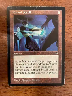 Cursed Scroll Tempest HP Artifact Rare MAGIC MTG CARD - Image 1