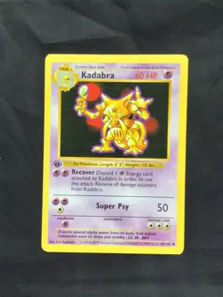 Pokemon Cards: Base Set 1st Edition Uncommon: Kadabra 32/102 - Image 1