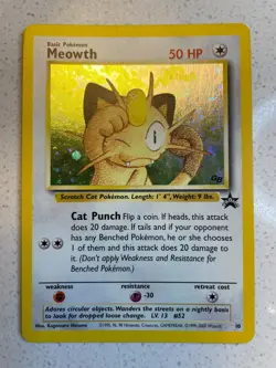 Pokemon TCG Meowth Black Star Promos Holo Card Game Boy Near Mint - Image 1
