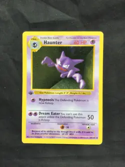 Pokemon Cards: Base Set 1st Edition Uncommon: Haunter 29/102 - Image 1