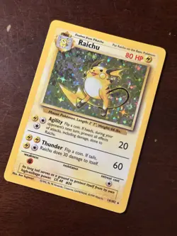 Pokemon TCG Raichu Base Set Holo Rare Card 14/102 - Image 1