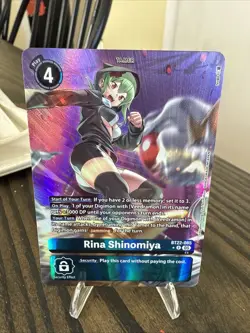 Rina Shinomiya Alt Art BT22-085 R Cyber Eden NM Digimon Card Game - Image 1