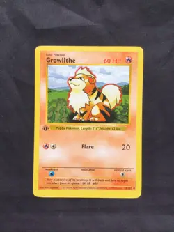 Pokemon Cards: Base Set 1st Edition Uncommon: Growlithe 28/102 - Image 1