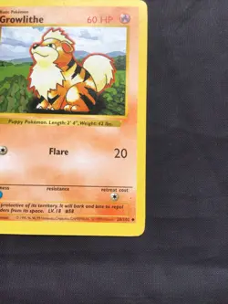Pokemon Cards: Base Set 1st Edition Uncommon: Growlithe 28/102 - Image 4