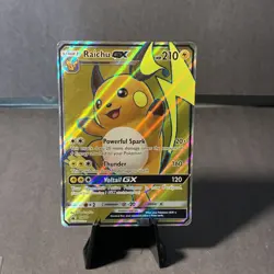 Pokemon TCG Raichu GX SM90 Full Art Holo Black Star Promo Cards Shining Legends - Image 1