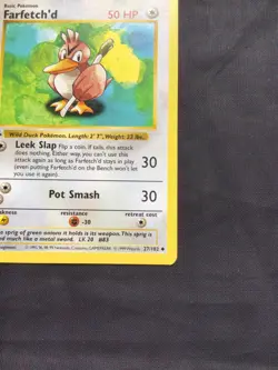 Pokemon Cards: Base Set 1st Edition Uncommon: Farfetch'd 27/102 - Image 4