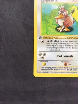 Pokemon Cards: Base Set 1st Edition Uncommon: Farfetch'd 27/102 - Image 5