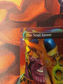 MTG Magic The Gathering The Soul Stone 0243 Borderless Foil Spider-Man Thanos - Image 2