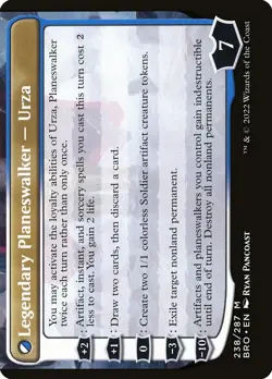 Urza, Planeswalker, #225 & #238, MtG, The Brothers' War, Mythic/Rare, Near Mint - Image 2