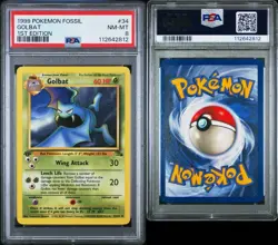 GOLBAT 1999 Pokemon Fossil 1st Edition #34 PSA 8 - Image 3