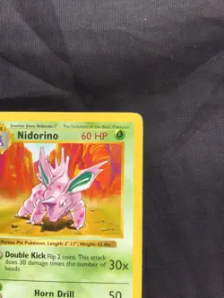 Pokemon Cards: Base Set 1st Edition Uncommon: Nidorino 37/102 - Image 3