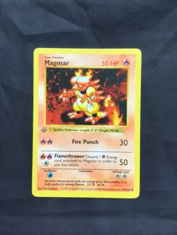 Pokemon Cards: Base Set 1st Edition Uncommon: Magmar 36/102 - Image 1