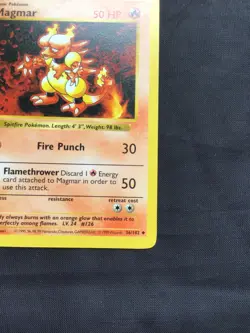 Pokemon Cards: Base Set 1st Edition Uncommon: Magmar 36/102 - Image 4