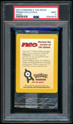 PSA 9 Factory Sealed Pokemon Movie 3 Entei Black Star Promo Reverse Foil 2001🔥 - Image 1
