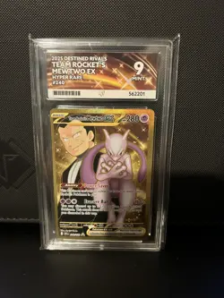 Pokemon TCG Team Rocket's Mewtwo EX Card 240/182 Gold Hyper Rare Ace 9 - Image 1