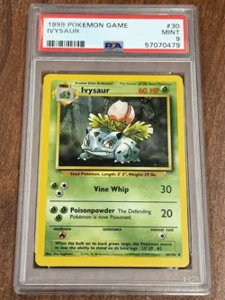 Pokemon Card Ivysaur 30/102 Base Set 1999 PSA 9 MINT - Image 1