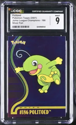 Pokemon Politoed 186 Silver Foil Topps Johto League Champions - CGC 9 - Image 1
