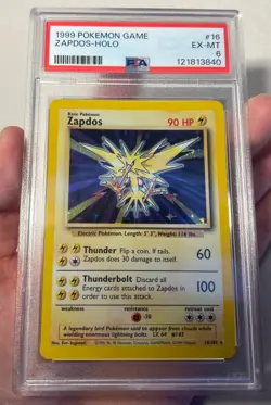 1999 Pokemon Game Zapdos #16 Holo PSA 6 - Image 3