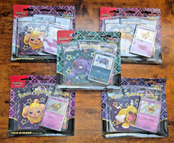 LOT of 5 Pokemon Paldean Fates Tech Sticker 3 Booster Pack ea 15 PACKS 171992_7 - Image 1