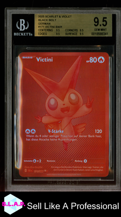 VICTINI POKEMON 171/086 2025 SCHWARZE BLITZE DEUTSCH BECKETT 9.5 - Image 1