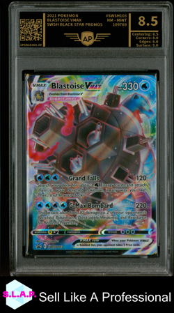 BLASTOISE VMAX POKEMON SWSH103 2021 SWSH BLCK STR PROMOS ENGLISCH AP GRADING 8,5 - Image 1