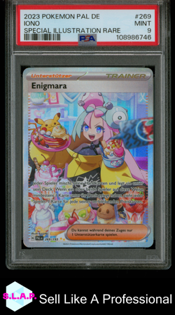 IONO SPECI4L ILLUSTRATION RARE POKEMON GER PAL DE-PALDEA EVOLVED 2023 269 PSA 9 - Image 1