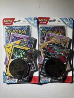TCG Pokemon: Stellar Crown Checklane Blister Set, Roaring Moon And Iron Thorns - Image 1