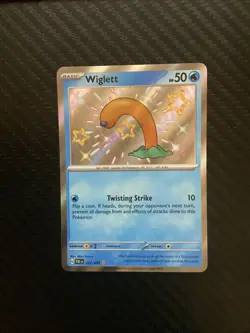 Pokemon TCG Wiglett Scarlet & Violet: Paldean Fates 121/091 Holo Shiny Rare NM - Image 1